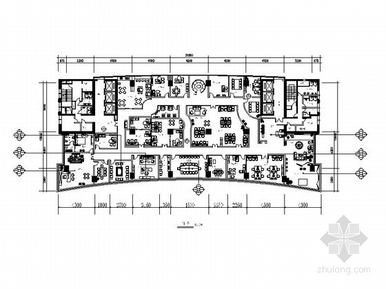 高层办公大厦室内装修资料下载-398㎡办公空间室内装修图