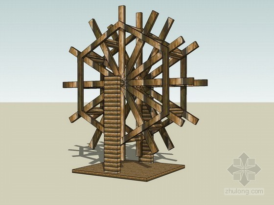 水车sketchup模型下载