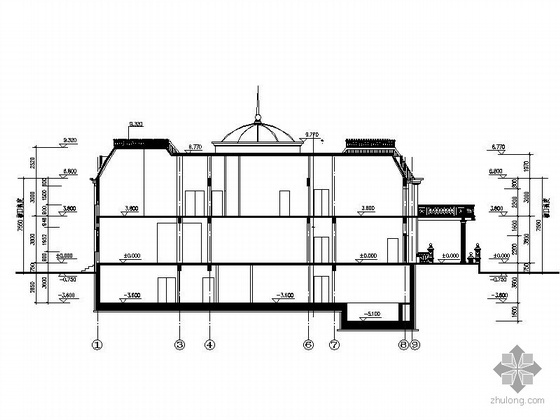 [北京]某二层欧式豪华别墅建筑施工图（1500平米）- 
