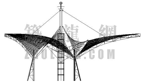 钢结构大门结构模型资料下载-膜结构模型及建筑图