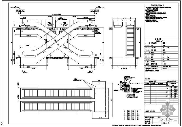 自动手扶梯节点资料下载-某标准扶梯（STAR 35°交叉）节点构造详图