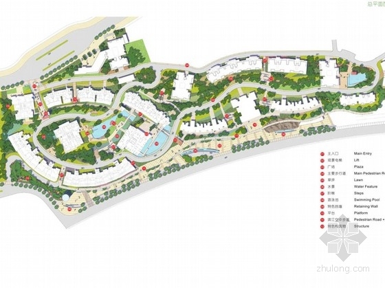 人行步道铺装详图CAD资料下载-[重庆]临江居住区景观概念设计方案