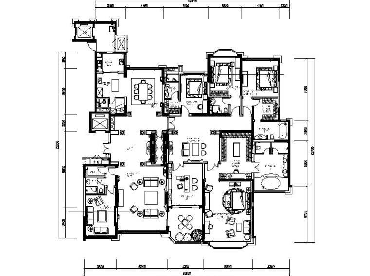 室内设计方案施工节点图资料下载-[吉林]经典豪华法式样板房室内设计施工图（含设计方案）