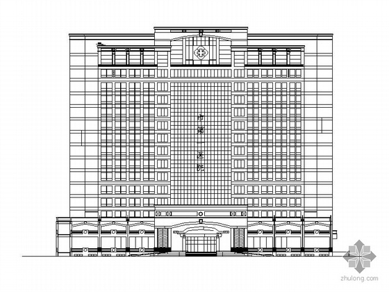 塑钢门窗立面资料下载-[保定]某三类甲等医院十六层病房楼建筑扩初图