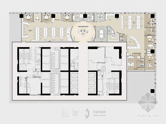 开放区办公平面布置资料下载-[四川]新现代旧工业个性办公室概念设计方案