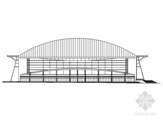 篮球馆剖面图资料下载-某室内篮球馆建筑扩初图