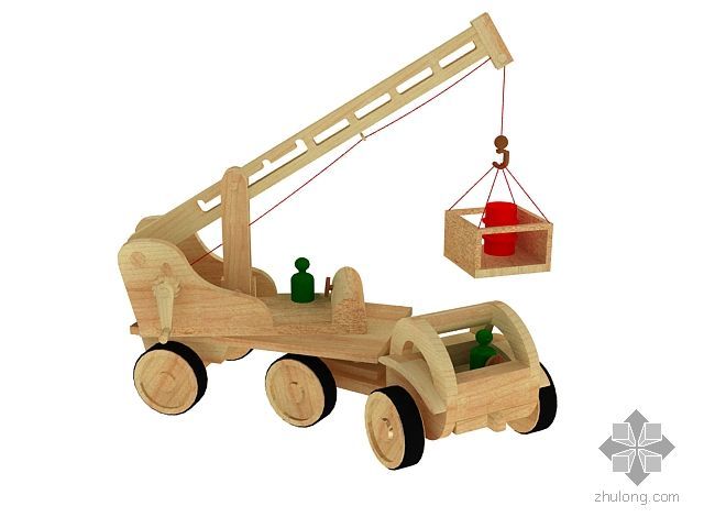 SU儿童玩具资料下载-儿童玩具-木制小吊车