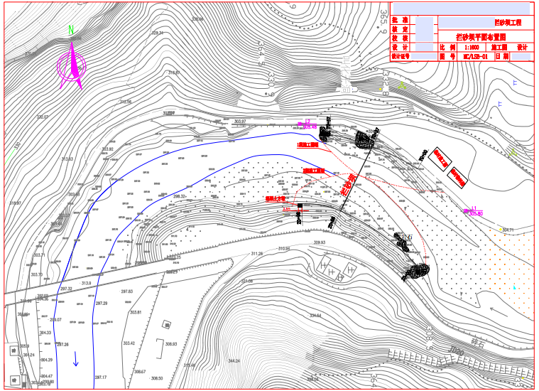 重力挡土墙CAD图资料下载-重力式挡土墙拦砂坝工程施工图
