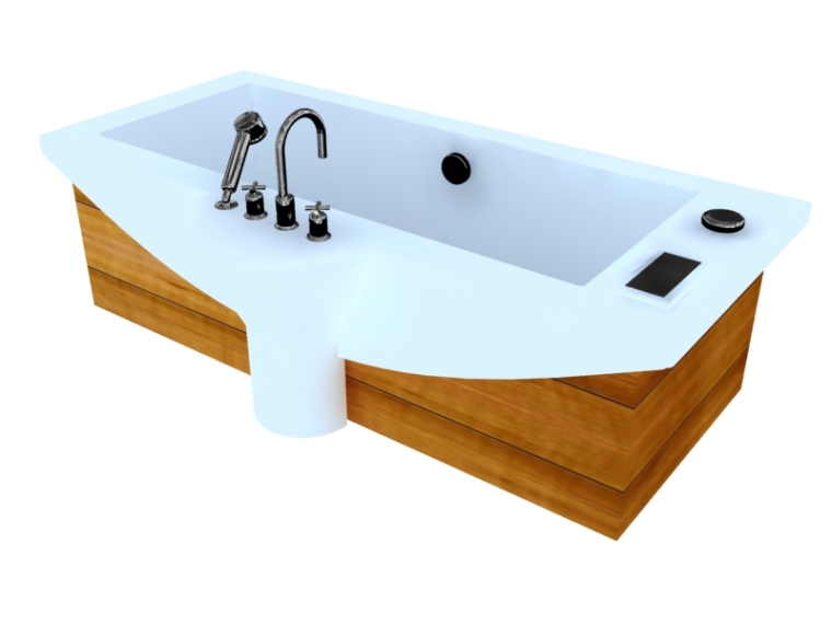 3D智能手环模型资料下载-现代智能浴缸3D模型下载