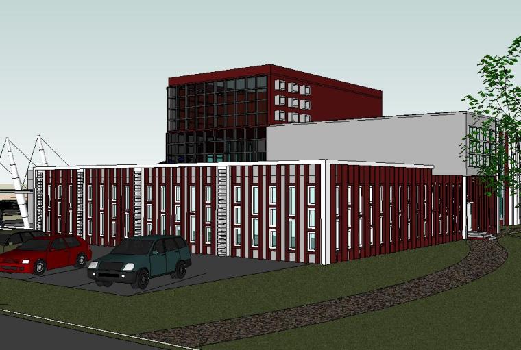 德国馆3dmax模型资料下载-特色精品图书馆建筑模型设计