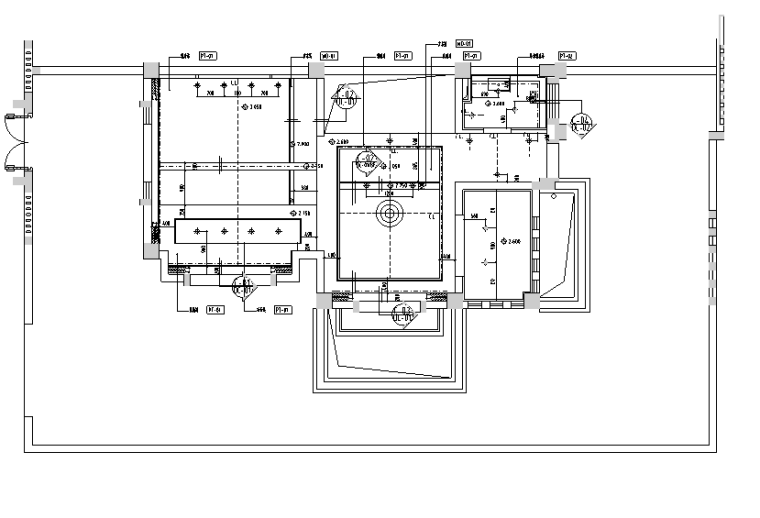 [云南]大理王宫别院115户型设计施工图（附效果图）-一层天花平面图