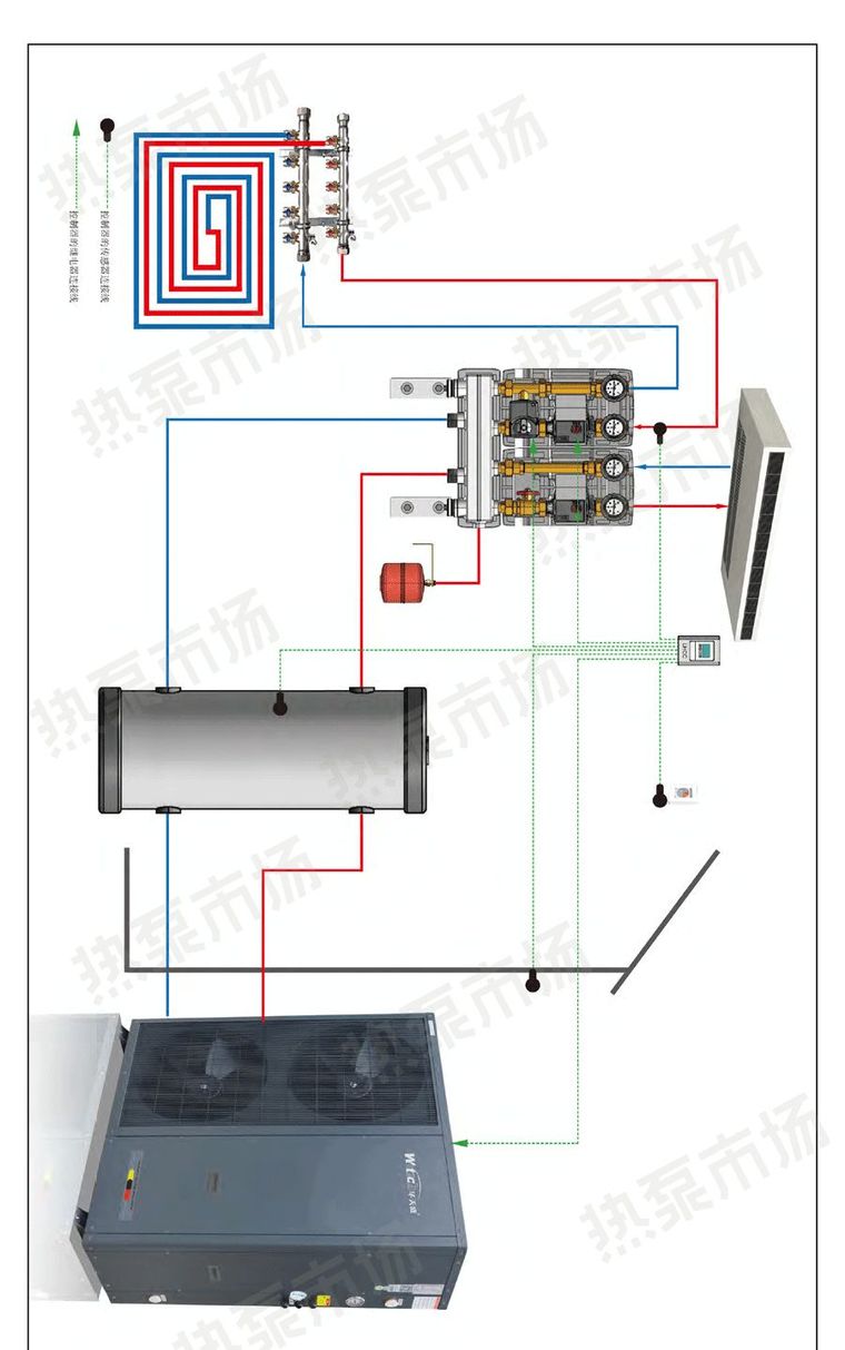 热泵两联供是什么？来看这3个优秀系统设计图和材料清单！_5