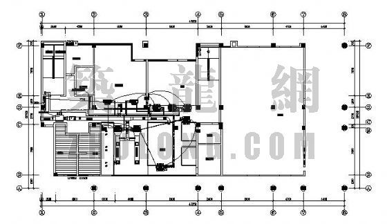 会所建筑CAD平面图资料下载-某会所中心空调平面图