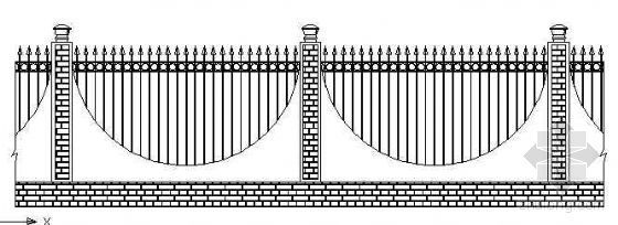 cad围墙铁艺栏杆资料下载-铁艺栏杆立面设计图（一）