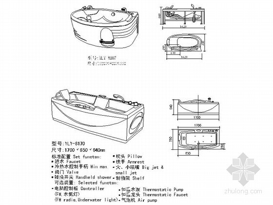 时尚品牌卫浴五金平立面透视图CAD图块下载- 