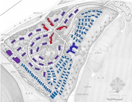 [海南]现代风格海景住宅小区规划设计方案文本-现代风格海景住宅小区规划设计方案分析图 