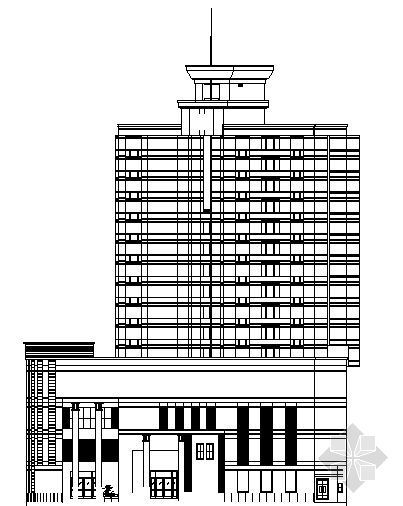 沿街综合楼方案设计资料下载-某十五层办公综合楼方案设计图