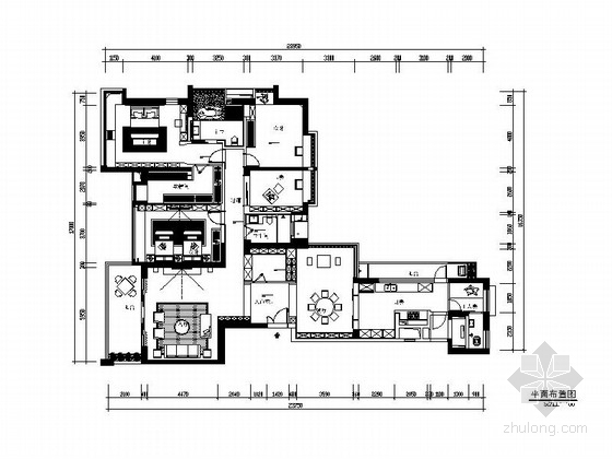 高层厨房效果图资料下载-[深圳]高层住宅楼现代风格四居室装修施工图（含效果图）