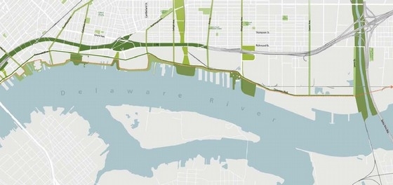 [美国]滨水城市绿化景观规划设计方案（英文方案文本）-总平面图 