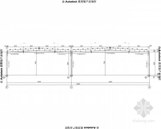 汽车展厅设计施工图资料下载-3D3S设计汽车展厅钢结构施工图