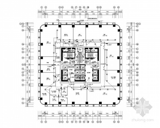 [安徽]知名超高层办公楼强弱电全套施工图纸（32层、153米）-三层动力空调配电平面图