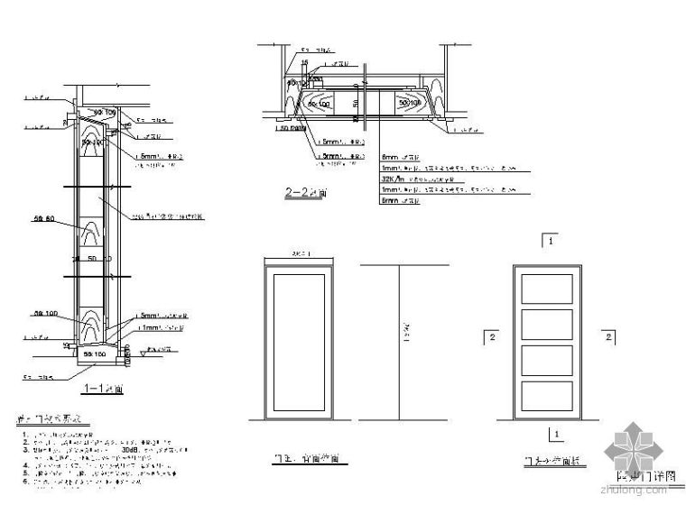 隔声设计详图资料下载-隔声门详图