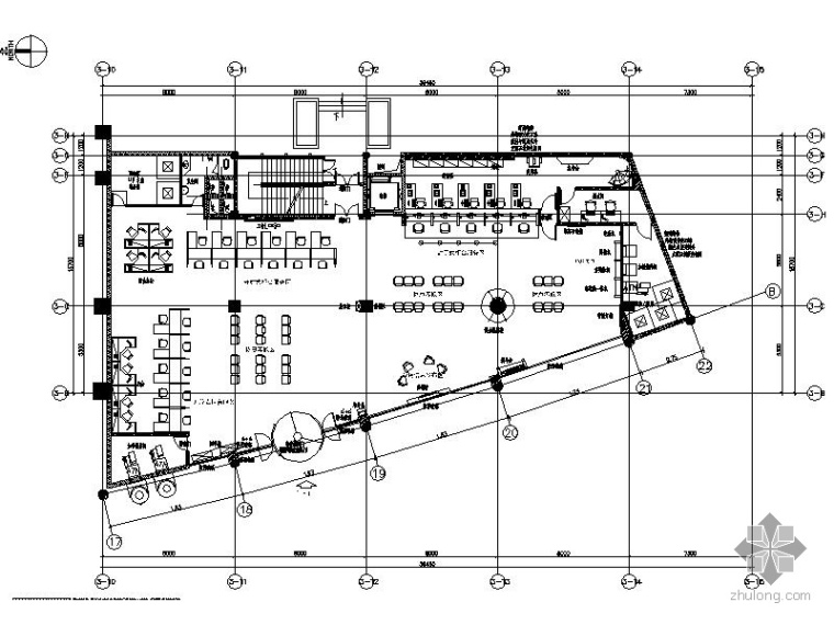 开放式办公空间室内立面图资料下载-[青岛]某工行室内装修图