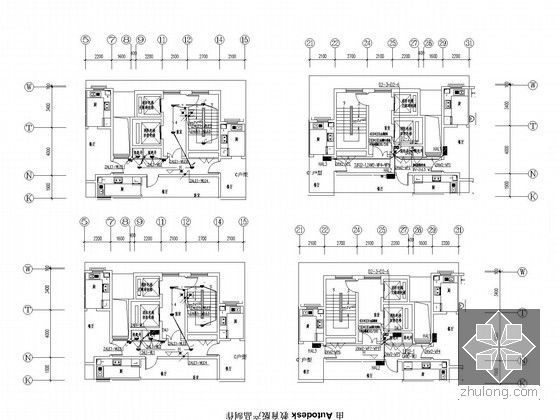 [江苏]最新一类综合商业楼全套电气施工图448张（含商铺市场幼儿园 多细部做法）-核心简配电照明平面图