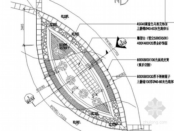 入口特色景观建筑资料下载-会所入口特色水景施工详图