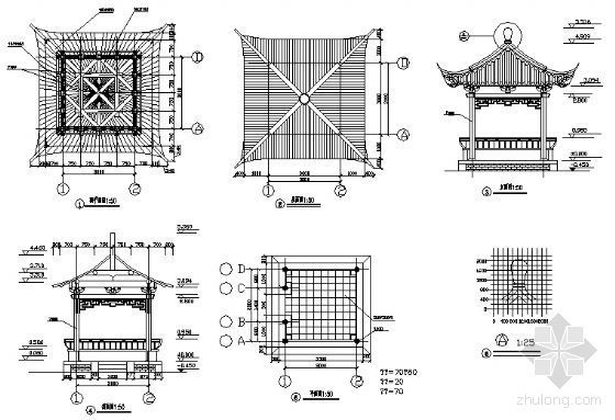 四角古亭建施图-4