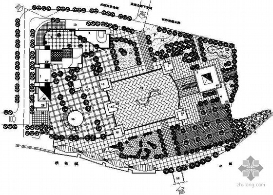 小区中心景观广场平面图资料下载-某文化艺术中心广场景观设计平面图