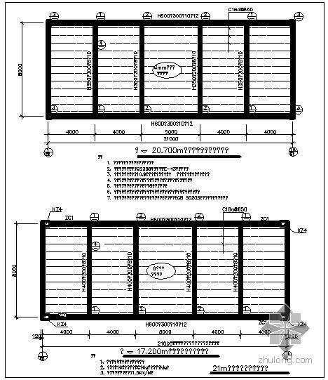 室外连廊节点构造资料下载-某21m钢结构连廊节点构造详图（一）