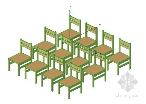 布幔吊顶3d模型资料下载-椅子布图 ArchiCAD模型