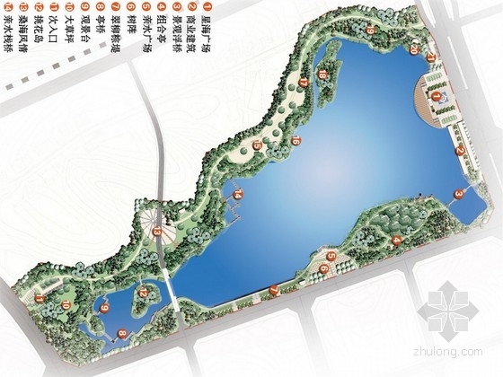 园林景墙效果图手绘资料下载-[江西]山水园林式城市滨水湿地公园景观规划设计方案（方案2套）