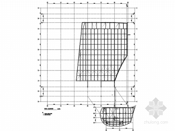 632米巨型框架核心筒外伸臂结构金融大厦结构施工图（CAD、700张）-西裙楼八层楼板配筋图