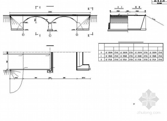 拱桥设计详图资料下载-双孔拱桥桥型布置节点详图设计
