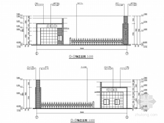 CAD建筑大门资料下载-砖混结构驾校大门建筑结构图