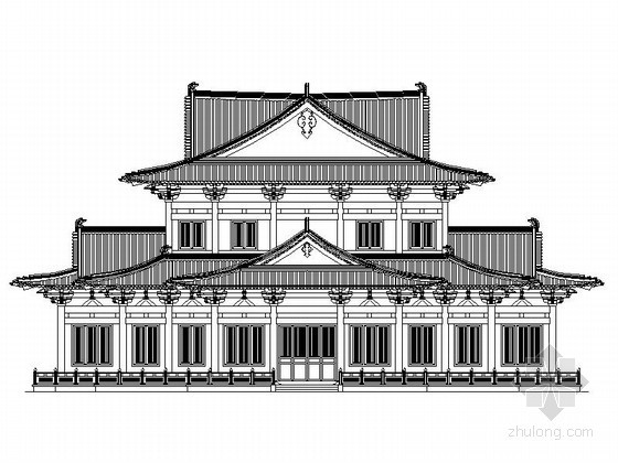 中国仿古建施工图资料下载-[仿古建]某佛堂建筑施工图