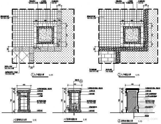 独立院落住宅式别墅资料下载-独立别墅入口详图