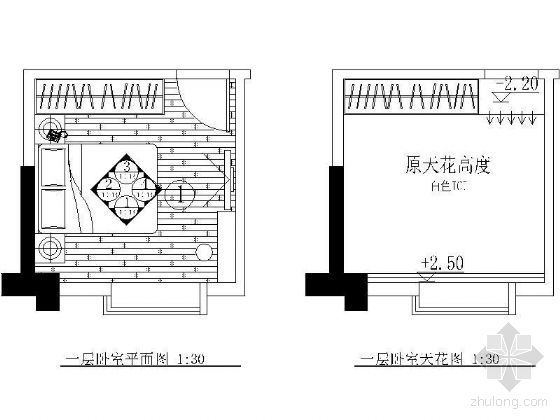 卧室装修吊顶资料下载-小卧室装修详图