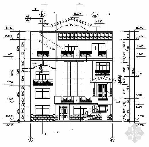 框架结施建施资料下载-某四层别墅建施结施图纸