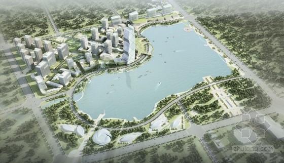 现代滨水城市规划设计资料下载-[湖北]滨水现代风格电商产业园概念性设计方案文本
