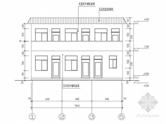 湖南省建筑设计院办公楼资料下载-两层砖混结构办公楼结构施工图（含建筑图）