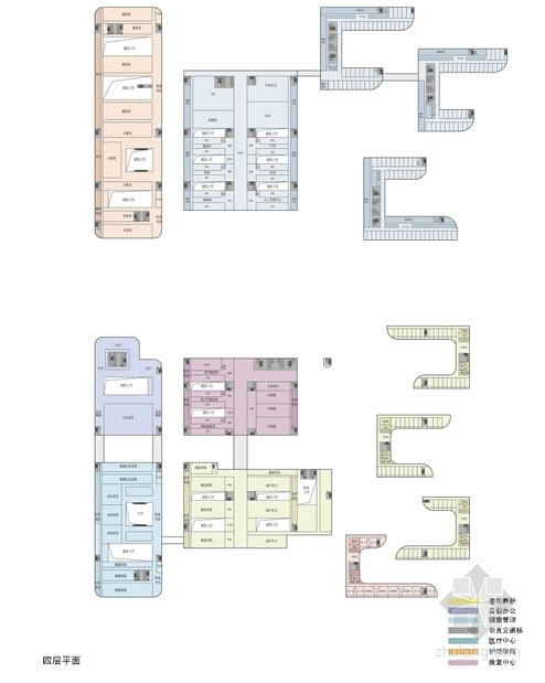 [安徽]省立医院老年医学康复中心建筑设计方案文本（两个方案 推荐参考）-省立医院老年医学康复中心各层平面图