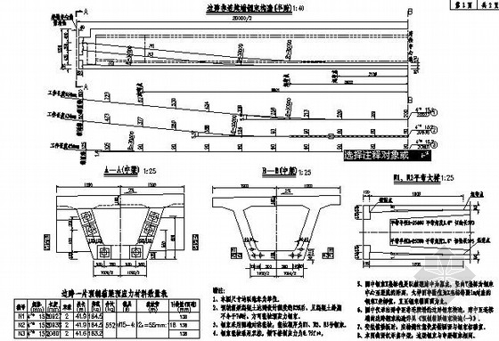 [湖北]一联4x20m先简支后连续后张法预应力小箱梁桥施工图70张-预制箱梁钢束构造图 