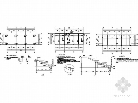 部分框架及部分砖混结构学校运动场看台结构施工图（含建筑图）-2.600m梁配筋图 