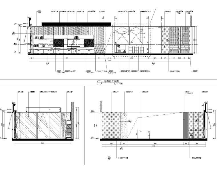 SCDA如恩|知名地产公寓样板间D户型施工图+效果图+物料表-D1户型立面图1