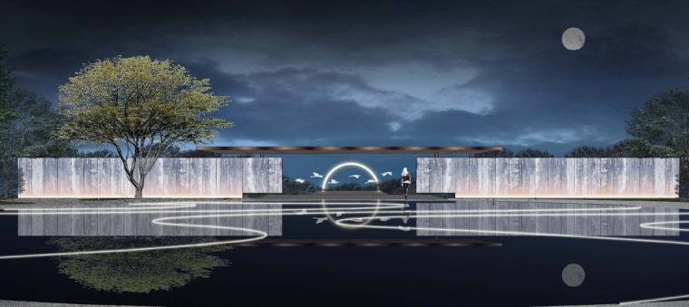[杭州]未来城展览区景观规划设计（新中式风格）-[杭州]未来城展示区景观规划设计（新中式风格）A-4景观效果图