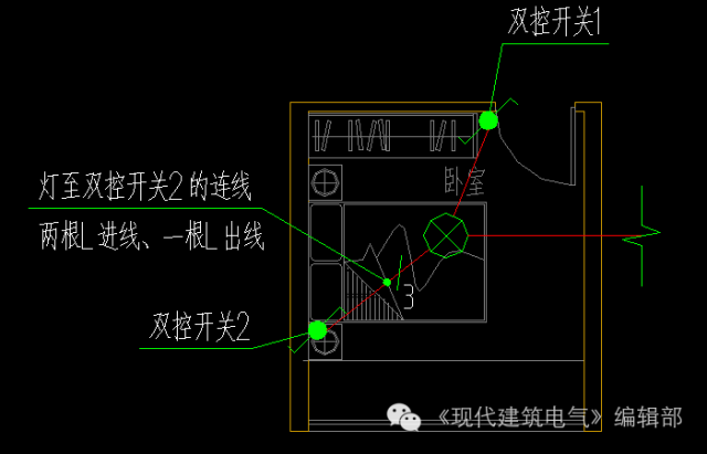 详解电气照明平面图如何确定导线根数-4.png