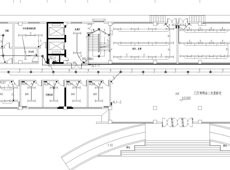 [知名设计院]医院综合楼强弱电系统电气施工图纸-一层照明平面图